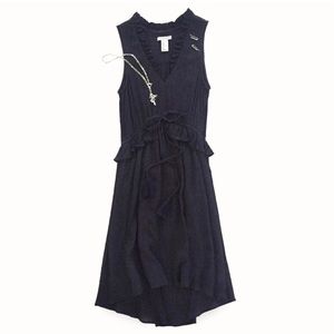 H&M Hi-Low Ruffle V-Neck Sleeveless Dress